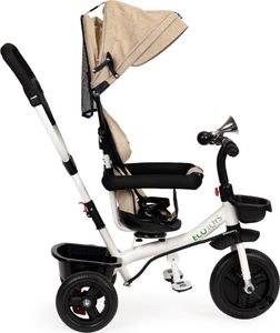 Ecotoys Rowerek trójkołowy spacerówka wózek obracany 360 4