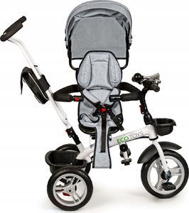 Ecotoys Rowerek Trójkołowy Obracany Szary 3