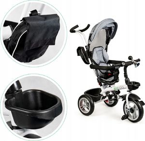 Ecotoys Rowerek Trójkołowy Obracany Szary 6