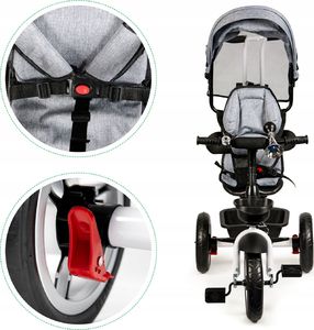 Ecotoys Rowerek Trójkołowy Obracany Szary 7
