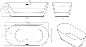 Wanna Mexen Mexen Roxy wanna wolnostojąca 180 x 85 cm biała - 51201808500 2