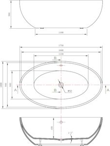 Wanna Mexen Mexen Nike wanna wolnostojąca 175 x 100 cm biała - 54071751000 2