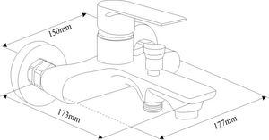 Bateria wannowa Mexen Royo ścienne biały 2