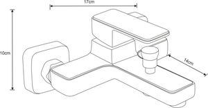 Bateria wannowa Mexen Cetus ścienne chrom 2