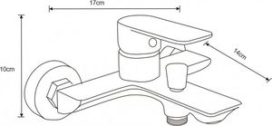 Bateria wannowa Mexen Alfa ścienne chrom 2