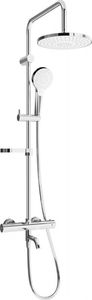 Zestaw prysznicowy Mexen Mexen KX05 zestaw wannowo-prysznicowy z deszczownicą i baterią termostatyczną, chrom/biały - 779000591-00 1
