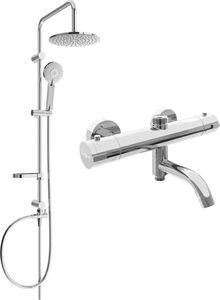 Zestaw prysznicowy Mexen Mexen Carl zestaw wannowo-prysznicowy z deszczownicą i baterią wannowo-prysznicową termostatyczną Kai, chrom - 77900240-00 1