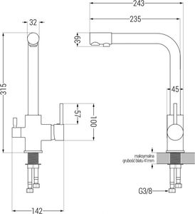 Bateria kuchenna Mexen Duero stojąca inox 2