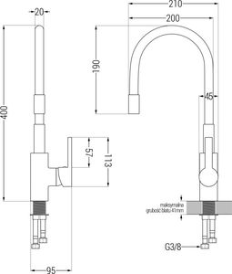 Bateria kuchenna Mexen Flex stojąca szary z chromowanym korpusem 2