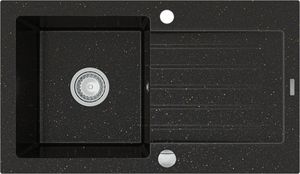 Zlewozmywak Mexen Pablo  granitowy 1-komorowy z ociekaczem 752 x 436 mm, czarny/złoty metalik - 6510751010-75 1