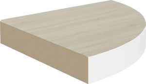 vidaXL Narożna półka ścienna, dąb i biel, 25x25x3,8 cm, MDF 2