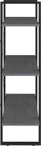 vidaXL 3-poziomowy regał na książki, szary, 80x30x105 cm, sosnowy 7