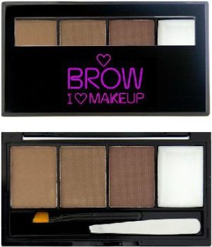 Makeup Revolution I Love Makeup Brow Kit (W) paleta do stylizacji brwi I Woke Up This Groomed 4.5g 1