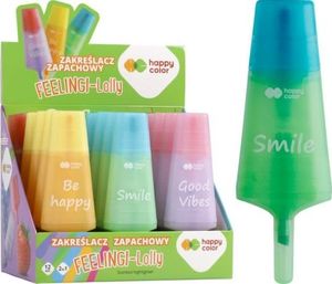 Happy Color Zakreślacz Feelingi - Lolly, zapachowy, 2w1, miks kol., 12 szt. w displayu, Happy Color Happy Color 1