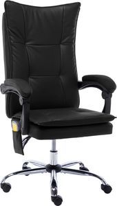 Krzesło biurowe vidaXL z masażem Czarne 1