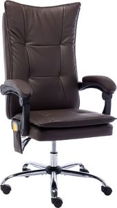 Krzesło biurowe vidaXL z masażem Brązowe 1