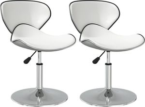 vidaXL Krzesła stołowe, 2 szt., białe, obite sztuczną skórą 2