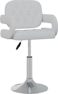 vidaXL Obrotowe krzesła stołowe, 2 szt., białe, obite sztuczną skórą 3