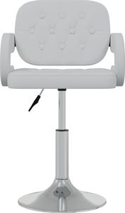 vidaXL Obrotowe krzesła stołowe, 2 szt., białe, obite sztuczną skórą 4