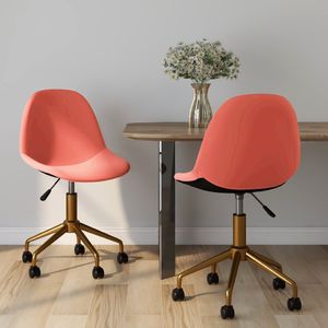 vidaXL Obrotowe krzesła stołowe, 2 szt., różowe, obite aksamitem 1