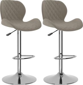 vidaXL Stołki barowe, 2 szt., jasnoszare, tapicerowane aksamitem 2
