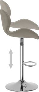 vidaXL Stołki barowe, 2 szt., jasnoszare, tapicerowane aksamitem 8