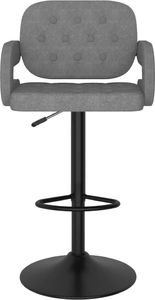 vidaXL Stołki barowe, 2 szt., jasnoszare, tapicerowane tkaniną 4