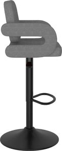 vidaXL Stołki barowe, 2 szt., jasnoszare, tapicerowane tkaniną 5