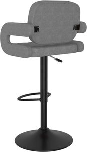 vidaXL Stołki barowe, 2 szt., jasnoszare, tapicerowane tkaniną 6
