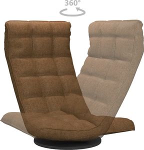 vidaXL Obrotowe krzesło podłogowe, brązowe, obite tkaniną 6