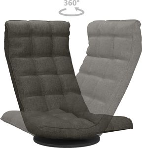 vidaXL Obrotowe krzesło podłogowe, ciemnoszare, obite aksamitem 6