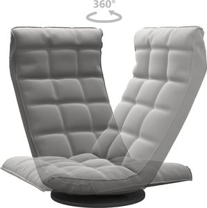 vidaXL Obrotowe krzesło podłogowe, ciemnoszare, obite aksamitem 5