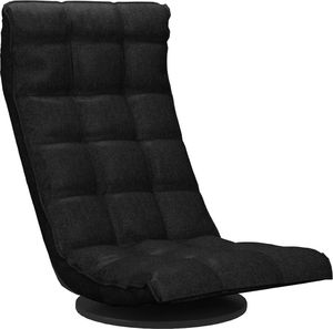 vidaXL Obrotowe krzesło podłogowe, czarne, obite tkaniną 2