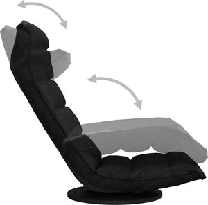 vidaXL Obrotowe krzesło podłogowe, czarne, obite tkaniną 7