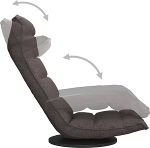 vidaXL Obrotowe krzesło podłogowe, kolor taupe, tapicerowane tkaniną 7