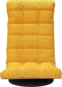 vidaXL Obrotowe krzesło podłogowe, musztardowe, obite tkaniną 4