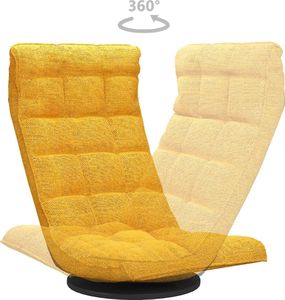 vidaXL Obrotowe krzesło podłogowe, musztardowe, obite tkaniną 6