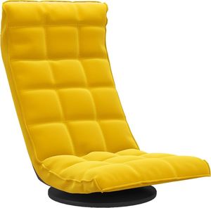 vidaXL Obrotowe krzesło podłogowe, zółte, obite aksamitem 2