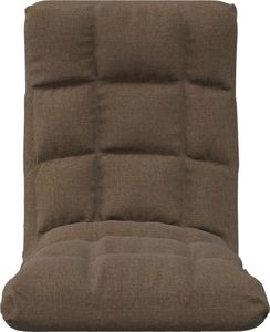 vidaXL Składane krzesło podłogowe, brązowe, obite tkaniną 4