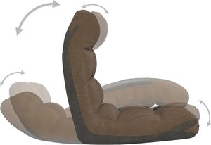 vidaXL Składane krzesło podłogowe, brązowe, obite tkaniną 7