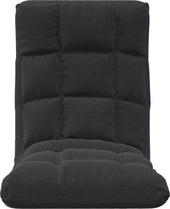 vidaXL Składane krzesło podłogowe, czarne, obite tkaniną 4