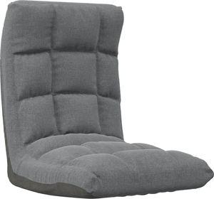 vidaXL Składane krzesło podłogowe, jasnoszare, obite tkaniną 2