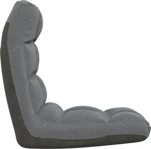 vidaXL Składane krzesło podłogowe, jasnoszare, obite tkaniną 5