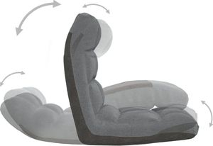 vidaXL Składane krzesło podłogowe, jasnoszare, obite tkaniną 7