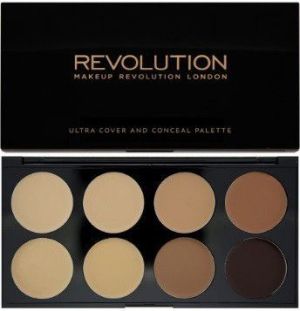 Makeup Revolution Ultra Cover & Conceal Palette Paleta 8 kremowych korektorów Medium Dark 10g 1