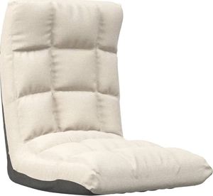 vidaXL Składane krzesło podłogowe, kremowe, obite tkaniną 2