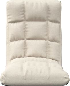 vidaXL Składane krzesło podłogowe, kremowe, obite tkaniną 4