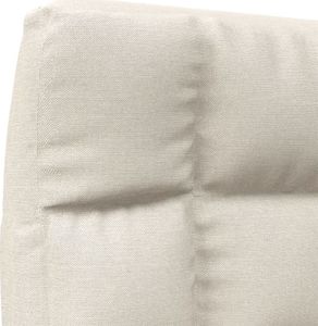 vidaXL Składane krzesło podłogowe, kremowe, obite tkaniną 8