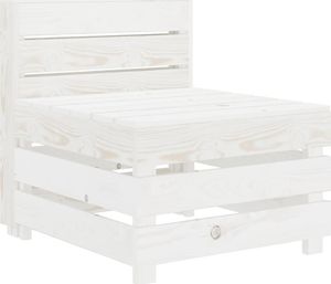 vidaXL Sofa ogrodowa z palet, drewniana, biała 1