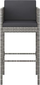vidaXL 5-cz. zestaw mebli barowych z poduszkami, rattan PE, szary 4